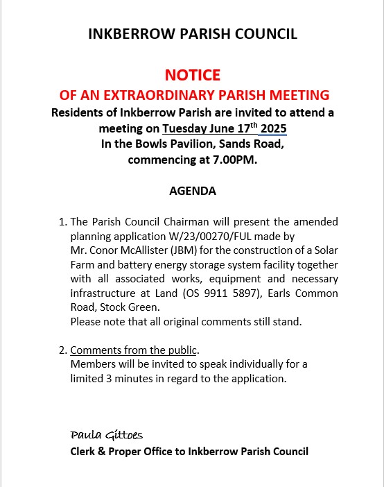 Extraordinary Meeting re Solare Farm